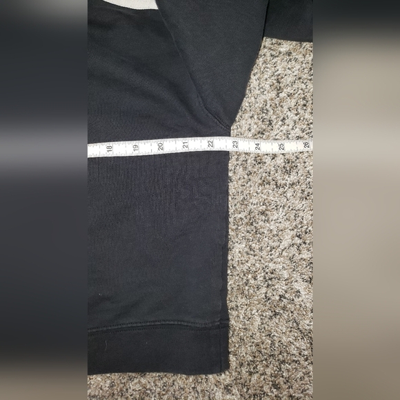 Adidas Classic Cropped Black Hoodie with White Stripes - Picture 3 of 5